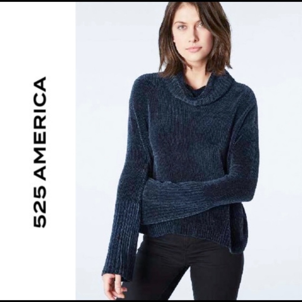 525 America Chenille Cowl Neck Sweater